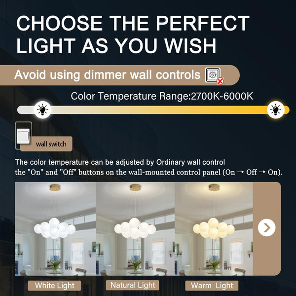 Modern Bubble Chandelier Lighting 13Light Glass Globe Pendant Hanging Light Lamp
