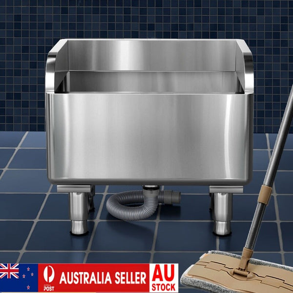Commercial Mop Sink Stainless Steel Utility Sink Floor Mounted 45*41*55cm w/Leg