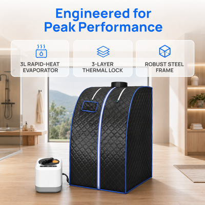 Portable Steam Sauna Tent Therapeutic Home Spa Full Body Kit With 3L Steam Pot