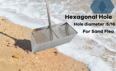 Sand Fleas Rake With Pail Shark Tooth Sifter Stainless Steel Sand Fleas Rake