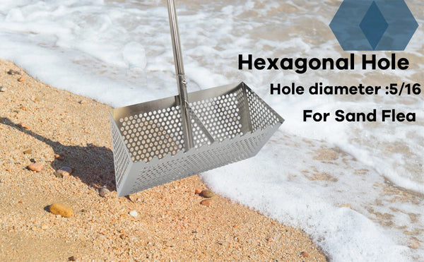 Sand Fleas Rake With Pail Shark Tooth Sifter Stainless Steel Sand Fleas Rake