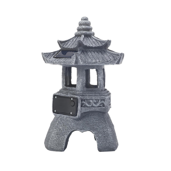 Pagoda Statues Outdoor Solar Powered Statue Zen Garden Lantern LED Garden Light