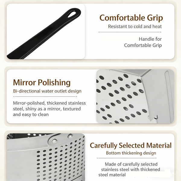 20 Quart Pasta Pot Fryer Pot OR Stainless Steel Pasta Pot Strainer Basket