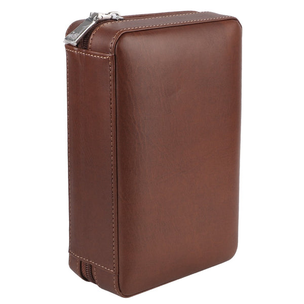 4-Finger Cigar Humidor Travel Cigar Case Holder Storage Wood Leather Box Gift AU