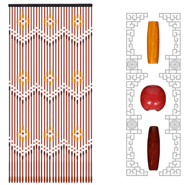 Beaded Curtain Door String Curtains 31Lines Bamboo Wooden Beaded Doorway Curtain