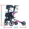 2in1 Wheelchair Walking Frame Rollator Adjustable Mobility Walker Aid Wheels