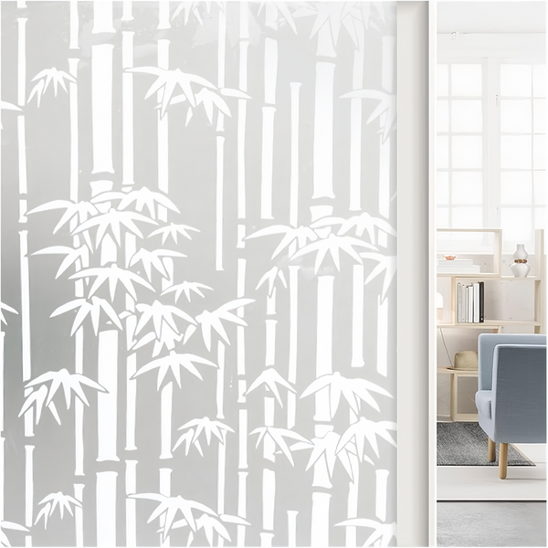 90cmx5m Frosted Window Privacy Film Glass Removable Privacy Film Bamboo Pattern