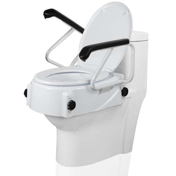 Toilet Seat Risers Raised Toilet with Armrest Adjustable Height for the Elderly
