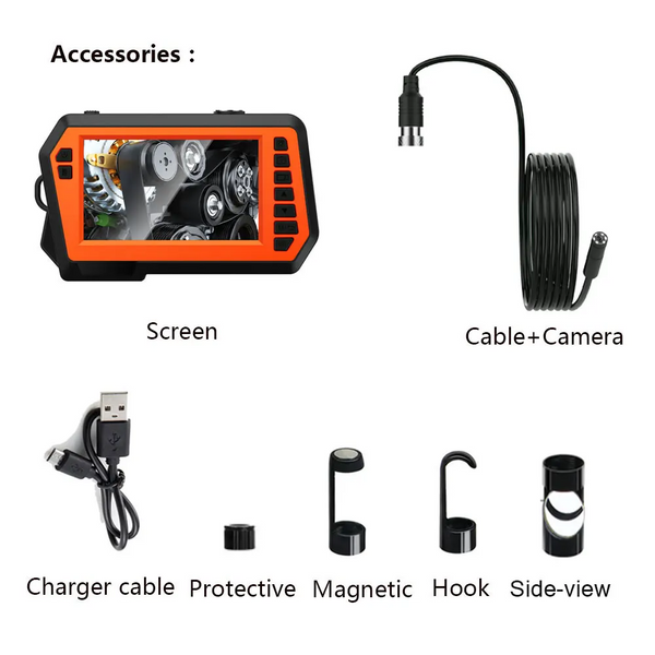 4.3" Dual Lens Endoscope 8mm Borescope HD 1080P Inspection Camera 10m Cable AU