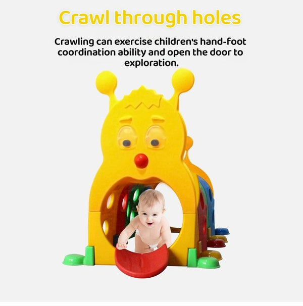 Caterpillar Tunnel Toddler Tunnel Climb & Crawl & Ride Activity Toy 190x105cm