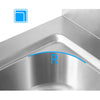 Stainless Steel Kitchen Bench Work Table Commercial Sinks Splashback 120cmX80cm