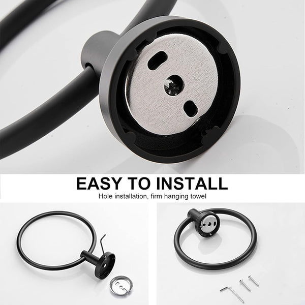 10 pcs Bathroom Round Towel Ring Towel Rack Hand Towel Holder for Wall Mounted