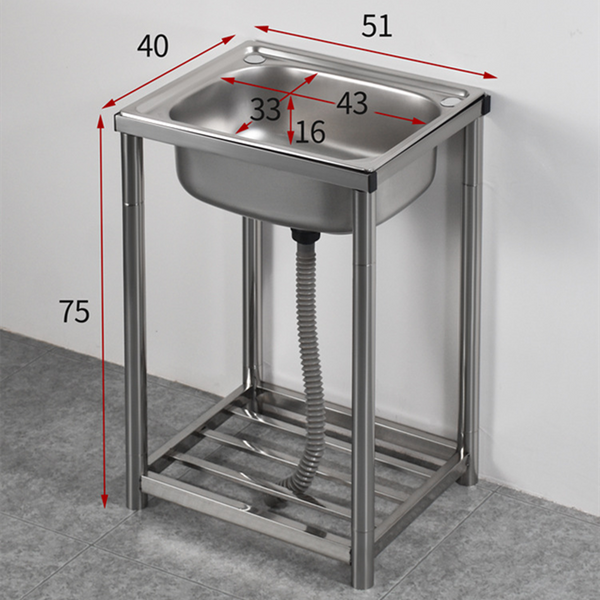 Utility Sink Free Standing Single Bowl Kitchen Sink Stainless Steel Sink AU