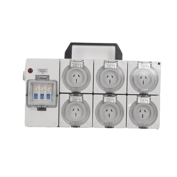 Waterproof Industrial Power Board Adapter 32 Amp 250v 15A Outlets 2/4/6 Sockets