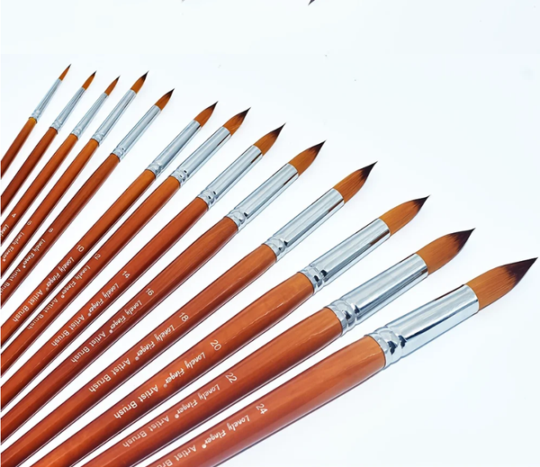 13PCS Artist Paint Brush Set for Oil Acrylic Watercolour Face Rock Long Handle