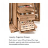 Large Wooden Jewellery Box Storage Mirror Organiser Necklace Rings Earring Gifts