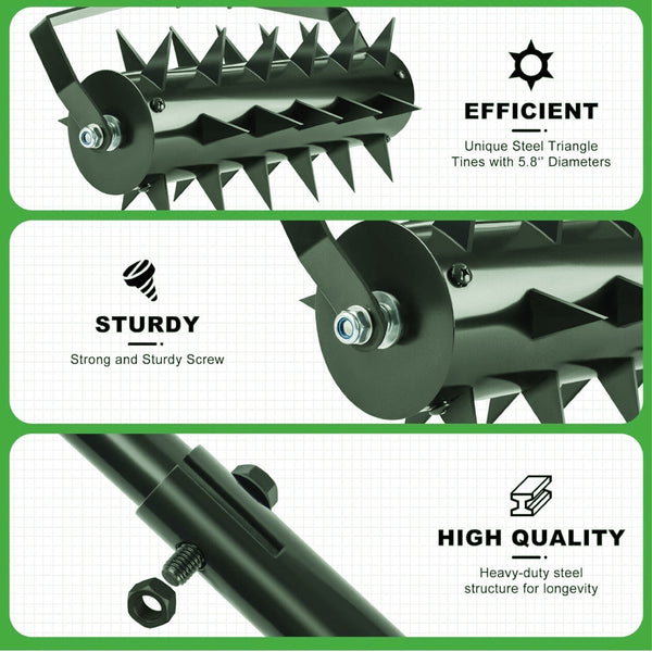 Rolling Lawn Aerator Lawn Aerator Tool Heavy Duty Lawn Soil Penetrator for Yard