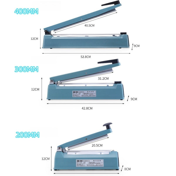 200/300/400mm Impulse Heat Sealer Plastic Bag Sealing Machine Metal Bag Sealer