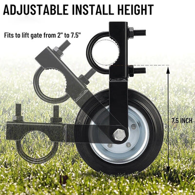6inch Gate Wheel Supporting with 1-5/8" Thru 2" Gate Frames for Chain Link Fence