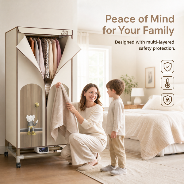 Clothes Dryer 2300W Drying Machine for Wet Laundry Three-Layer Warm Air Drying