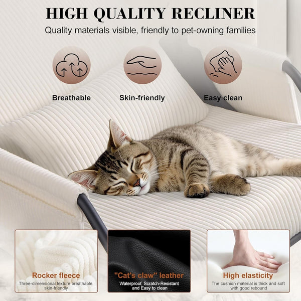 Rocking Chair Recliner Lounge Chair Adjustable Leisure Rocker Recliner Gifts AU