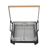 Portable 360°Rotating Charcoal Grill with Flipping Basket Folding Barbecue Grill