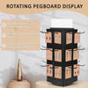 Metal Pegboard Display Rack Spinning Jewelry Earring Display Stand W/ 24x Hooks