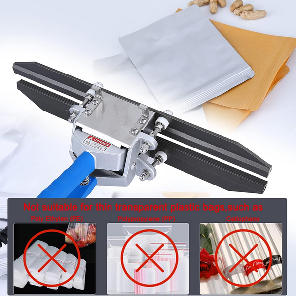 Portable Crimp Sealer for Foil,Kraft,and Mylar Bags Food Storage Prevent Leakage