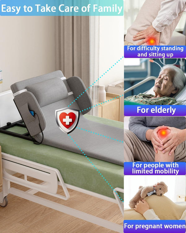 Adjustable Electric Lifting Bed Backrest for Elderly with Remote Full Length AU