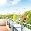 Solar Bird Deterrent Device Reflective Pigeon Voice Flashing Wind Powered Scarer