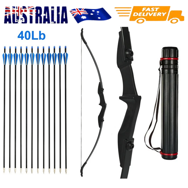 53" Archery 40lbs Takedown Recurve Bow and Arrow Set with Quiver for Hunting AU