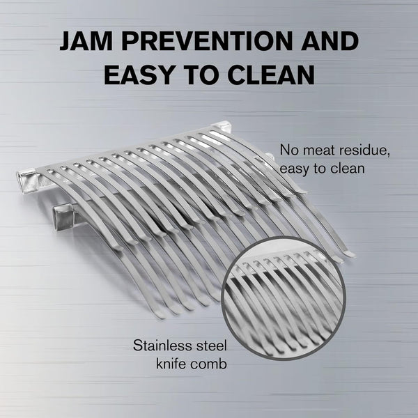 2-in-1 Meat Tenderizer Tool Stainless Steel Manual Cuber & Beef Jerky Slicer Set