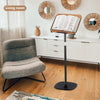 2-in-1 Floor Book&Laptop Lectern Stand Adjustable Angle Wooden Reading Holder