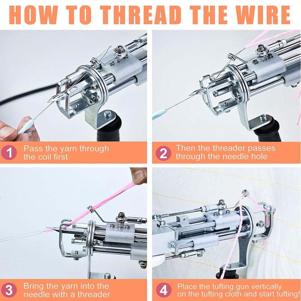 2 in 1 Cut & Loop Pile Carpet Gun& Carpet Trimmer Clippers with Tufting Frame