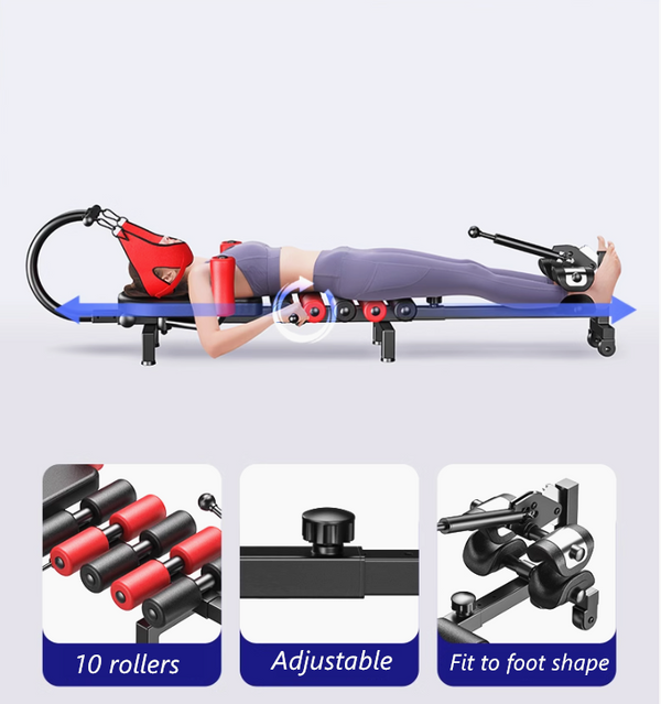 Lumbar Traction Bed Table Cervical Spine Stretching Therapy Massage Pain Relief