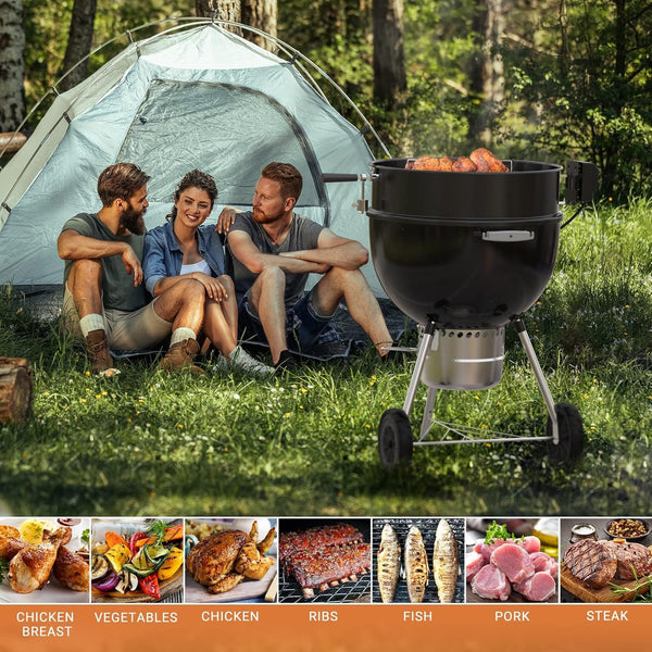 57cm Kettle Rotisserie Heavy-duty Electric Motor Charcoal Kettle Rotisserie Kit