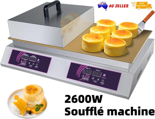 Electric Souffle Pancakes Maker Digital Double Plate Egg Pastry Pancakes Machine