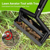Manual Lawn Aerator Coring w/ Soil Track Tray &3 Core Portable Core Aerator Tool