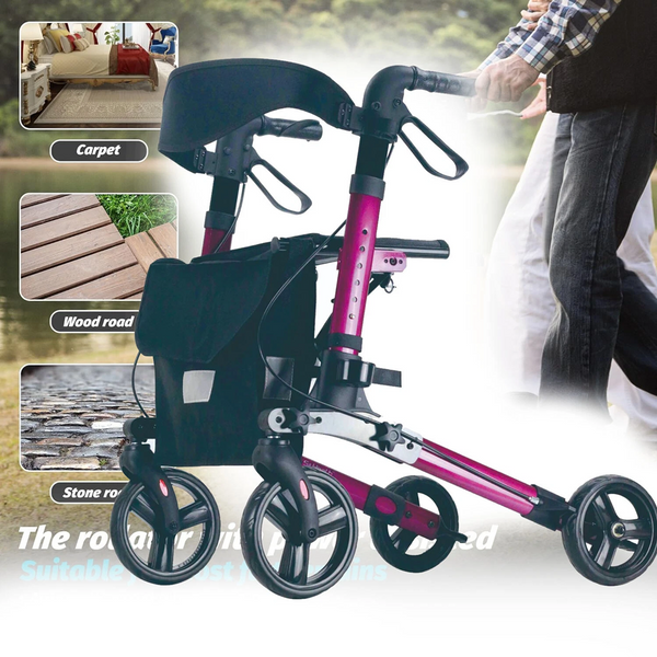 2in1 Wheelchair Walking Frame Rollator Adjustable Mobility Walker Aid Wheels