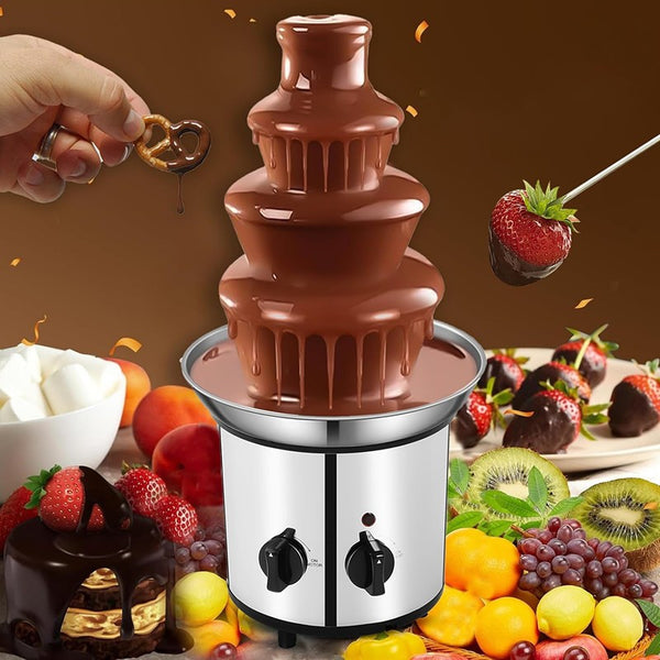 4 Tier Electric Chocolate Fountain Machine Stainless Steel for Chocolate Cheese