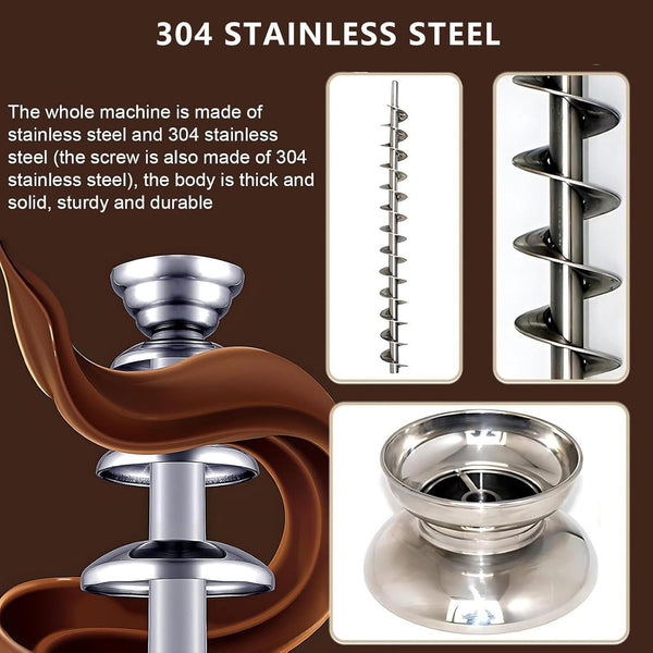 Chocolate Fountain 3.2L for Chocolate Cheese Hot Sauce Party Wedding 65cm Tall