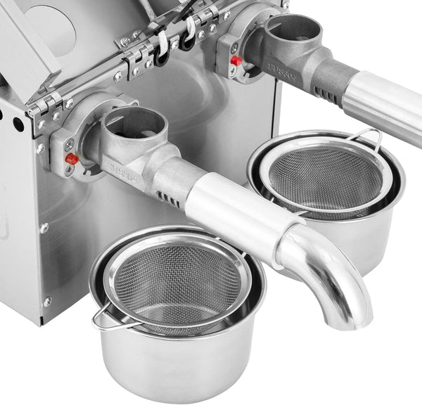 Electric Oil Press Machine 1500W Double Outlets Stainless Steel Oil Expeller AU