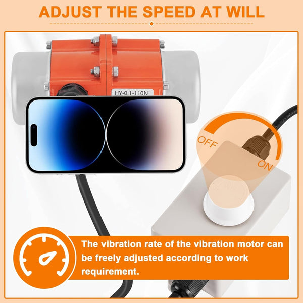 Vibration Motor 30W 3600RPM Aluminum Alloy Case with Speed Controller & AU PLUG