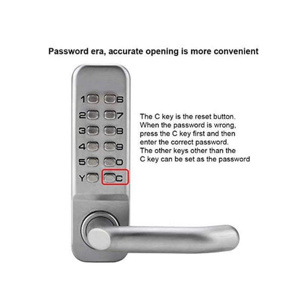 Double-Sided Password Lock Mechanical Door Lock Digital Keyless Door Lock AU
