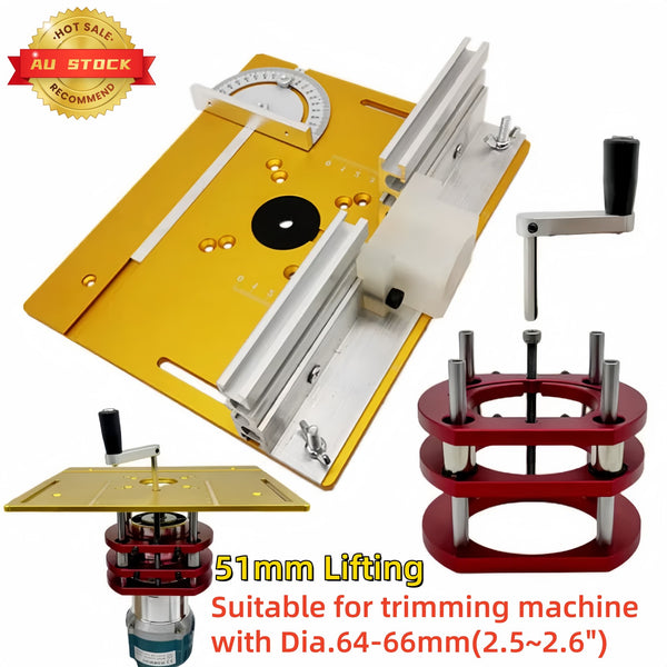 Aluminum Alloy Router Lift Table Router Lifts Base for 64-66mm Diameter Motors