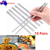 10/20 Pair Stainless Steel Chopsticks Asian Japanese Chopsticks Non-slip Cutlery