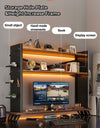 Computer Desktop Bookshelf 2-Tier Hutch Bookcase Organizer for Home Office Dorm