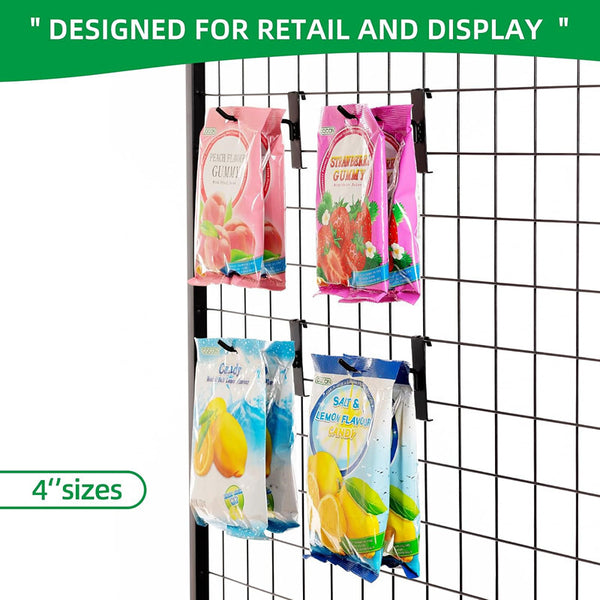 12pcs 4 Inch Gridwall Hooks Display Hanging Hook for Grid Wall Panel Storage