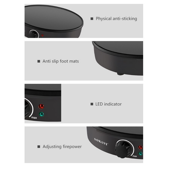 1000W Electric Crepe Maker Pancake Baking Machine Non-stick Pancake Fring Pan