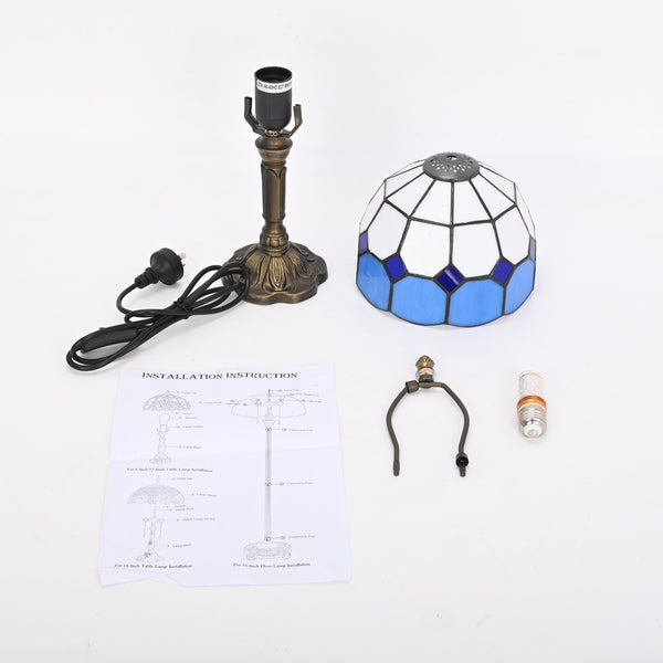 Retro Baroque LED Table Lamps Stained Glass Desk Lights Bedroom Reading Decor
